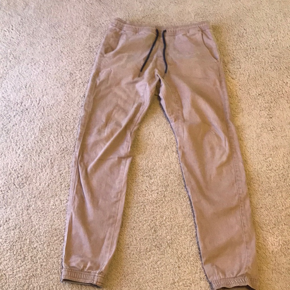 Mens Tan Charles And A Half Joggers (Size Small)